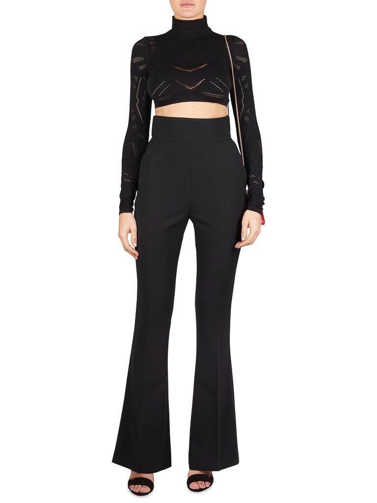 Elisabetta Franchi Frei weben crop top schwarz