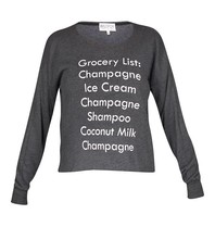 Wildfox Grocery list sweater black
