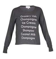 Wildfox Grocery list Sweatshirt schwarz