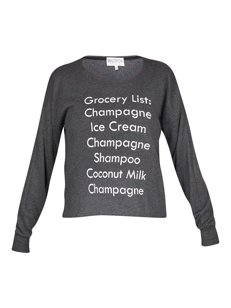 Wildfox Grocery list sweater black