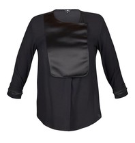 Elisabetta Franchi Bluse mit Seide Detail schwarz