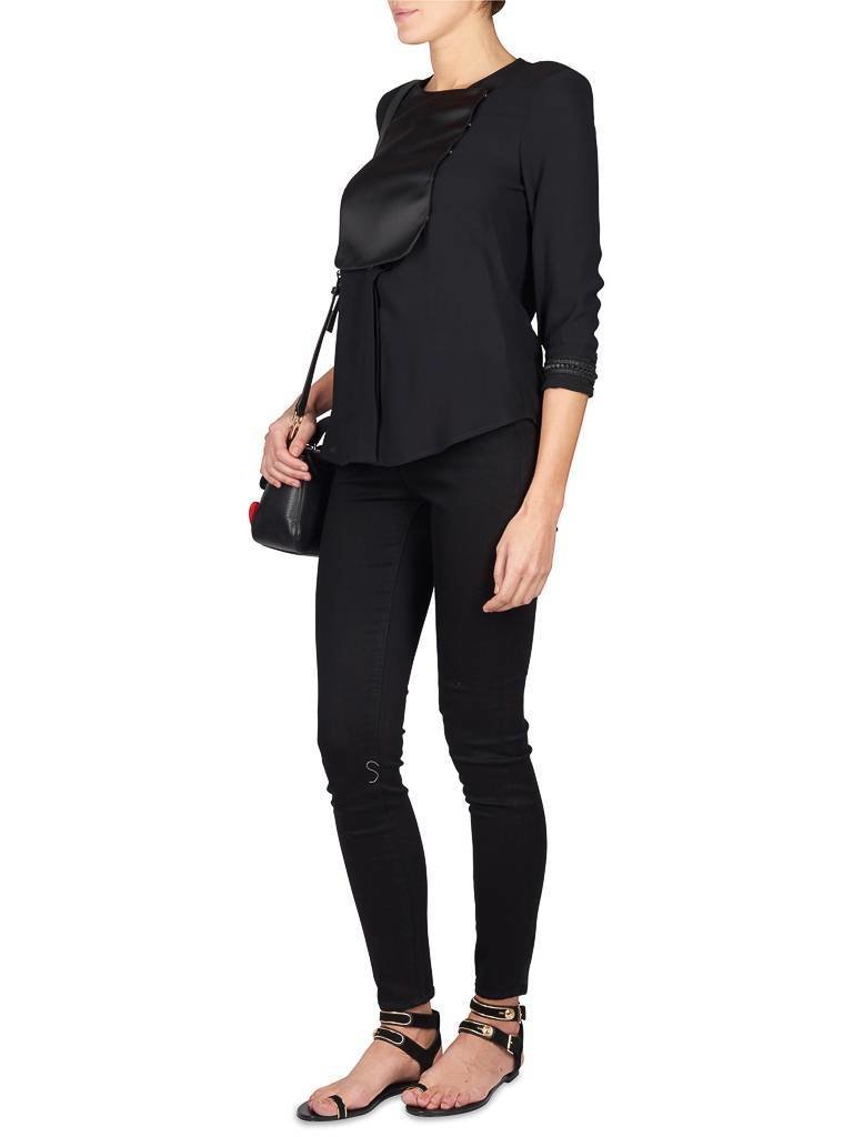 Elisabetta Franchi Blouse met zijde detail zwart