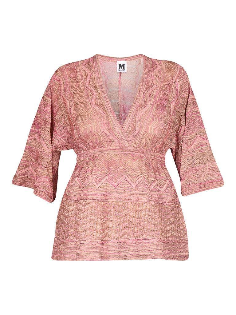 M Missoni V-Neck-Pullover rosa