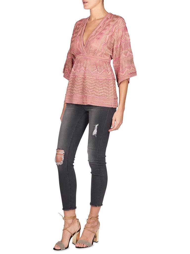 M Missoni V-neck pullover pink