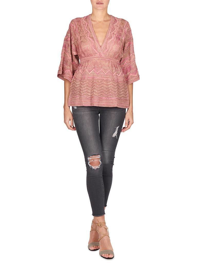 M Missoni V-hals pullover roze