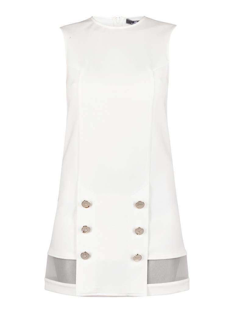 Elisabetta Franchi mesh mini dress white
