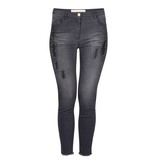 Elisabetta Franchi Jeans with destroyed details dark grey