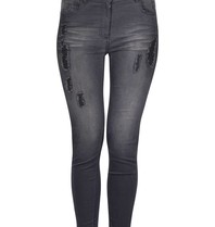 Elisabetta Franchi Jeans with destroyed details dark grey