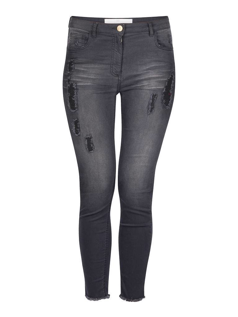Elisabetta Franchi Jeans with destroyed details dark grey