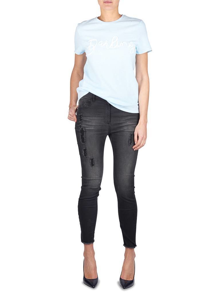 Elisabetta Franchi Jeans with destroyed details dark grey