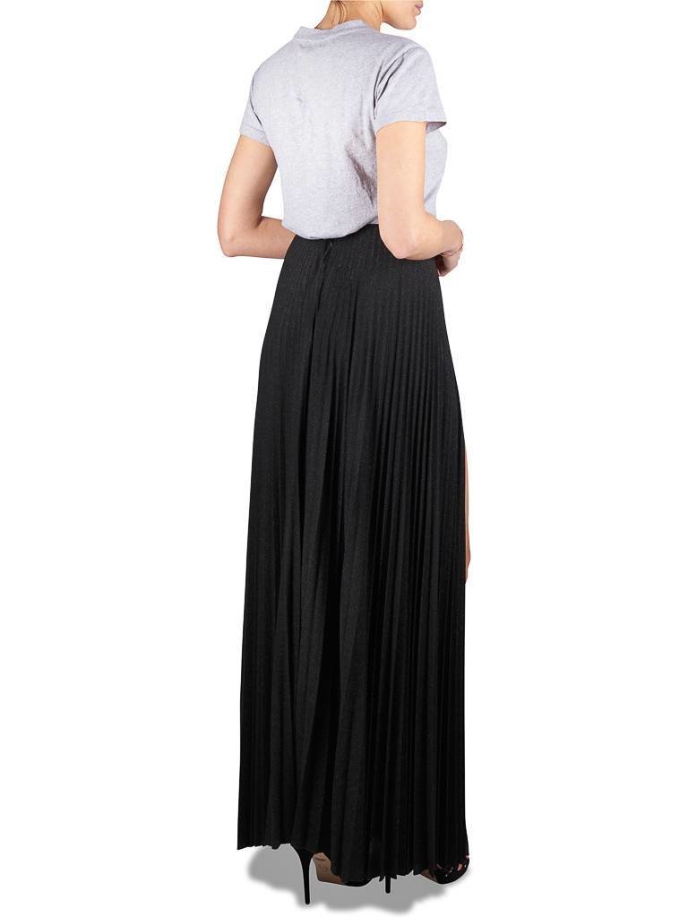 Elisabetta Franchi Lurex pleated skirt black