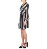 Elisabetta Franchi Three-colour dress with belt black