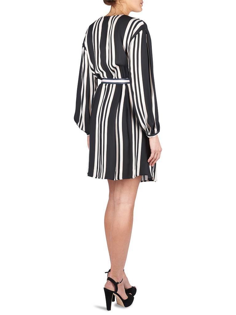 Elisabetta Franchi Three-colour dress with belt black