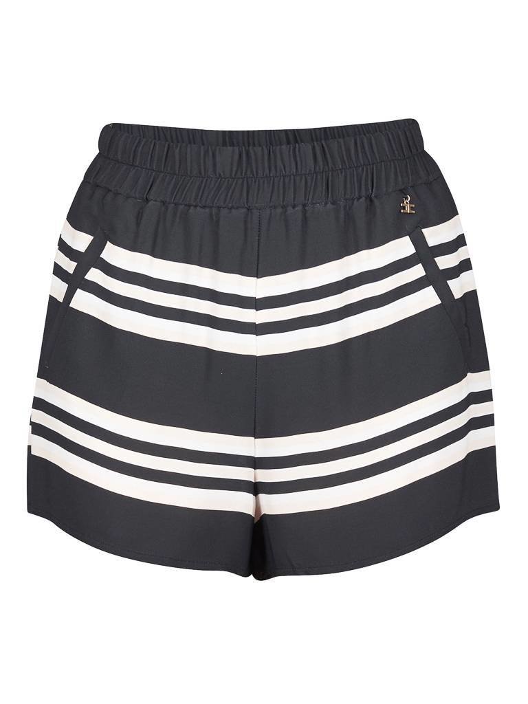 Elisabetta Franchi Gestreepte shorts zwart