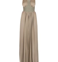 Elisabetta Franchi Long dress with lace army green