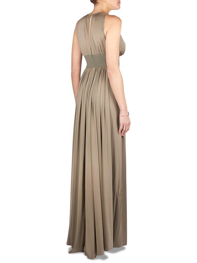 Elisabetta Franchi Long dress with lace army green