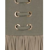 Elisabetta Franchi Long dress with lace army green