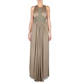 Elisabetta Franchi Lange jurk met veter legergroen
