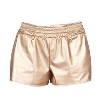 Elisabetta Franchi Faux leather shorts gold