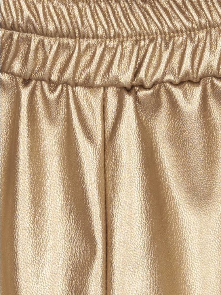 Elisabetta Franchi Lederimitat Shorts Gold