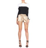 Elisabetta Franchi Lederimitat Shorts Gold