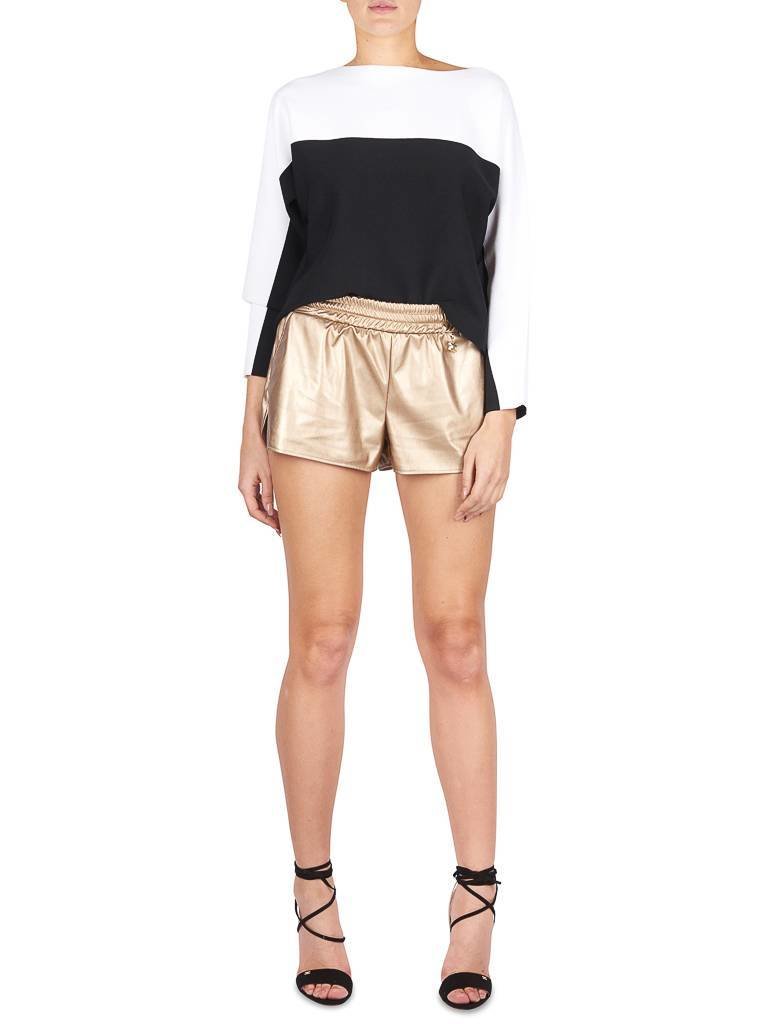 Elisabetta Franchi Imitatieleren short goud