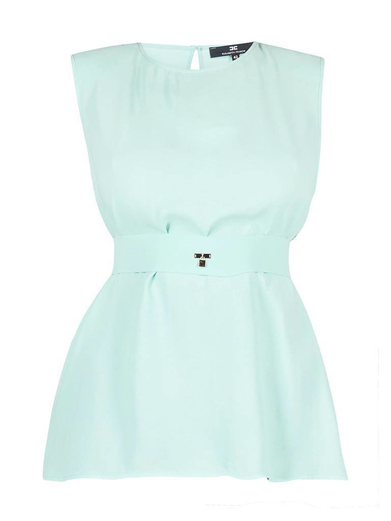 Elisabetta Franchi Top met open rug mintgroen