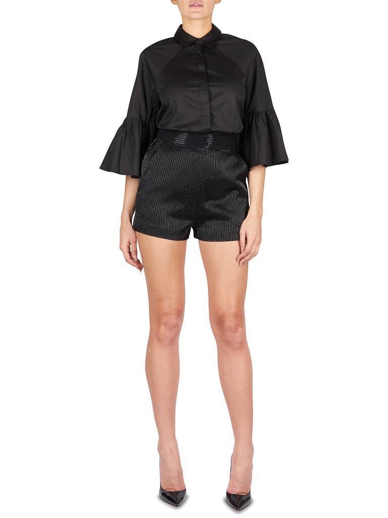 Kendall + Kylie Bell Sleeve Bluse schwarz