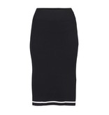 Kendall + Kylie Sports border midi skirt black