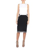 Kendall + Kylie Sports border midi skirt black