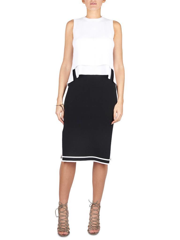 Kendall + Kylie Sports border Midi Rock schwarz