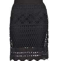 Kendall + Kylie Skirt with lace detailing black