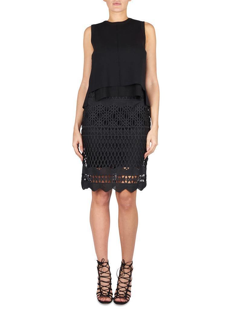Kendall + Kylie Short skirt with black lacy detail