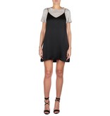 Kendall + Kylie Satin slip dress black