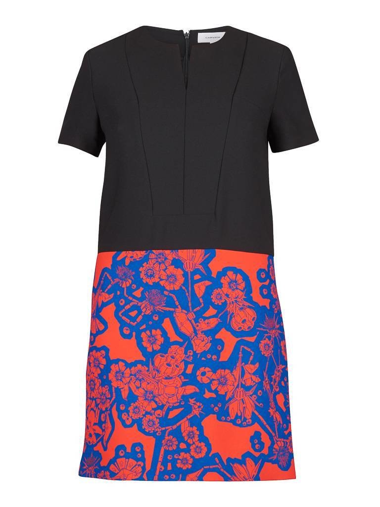 Carven Color Block Dress Black