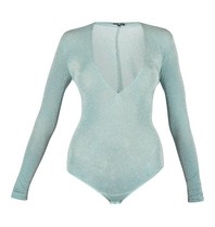 Elisabetta Franchi Lame body mint green