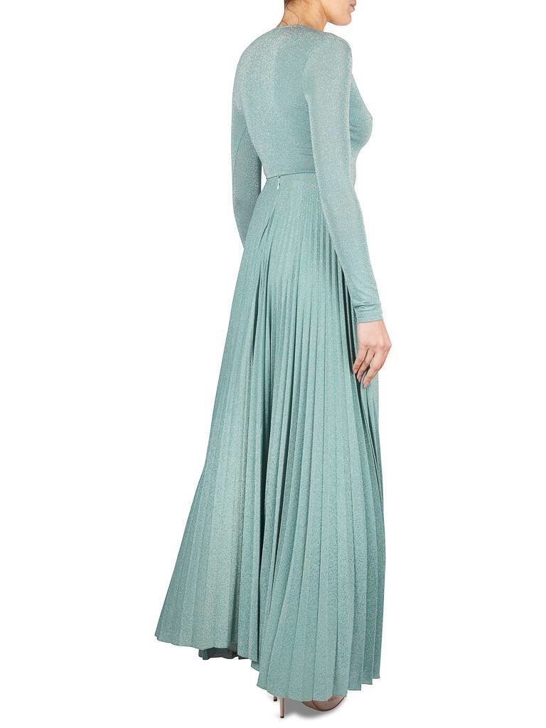 Elisabetta Franchi Lurex mintgrün Faltenrock