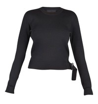 Kendall + Kylie Side buckle sweater black