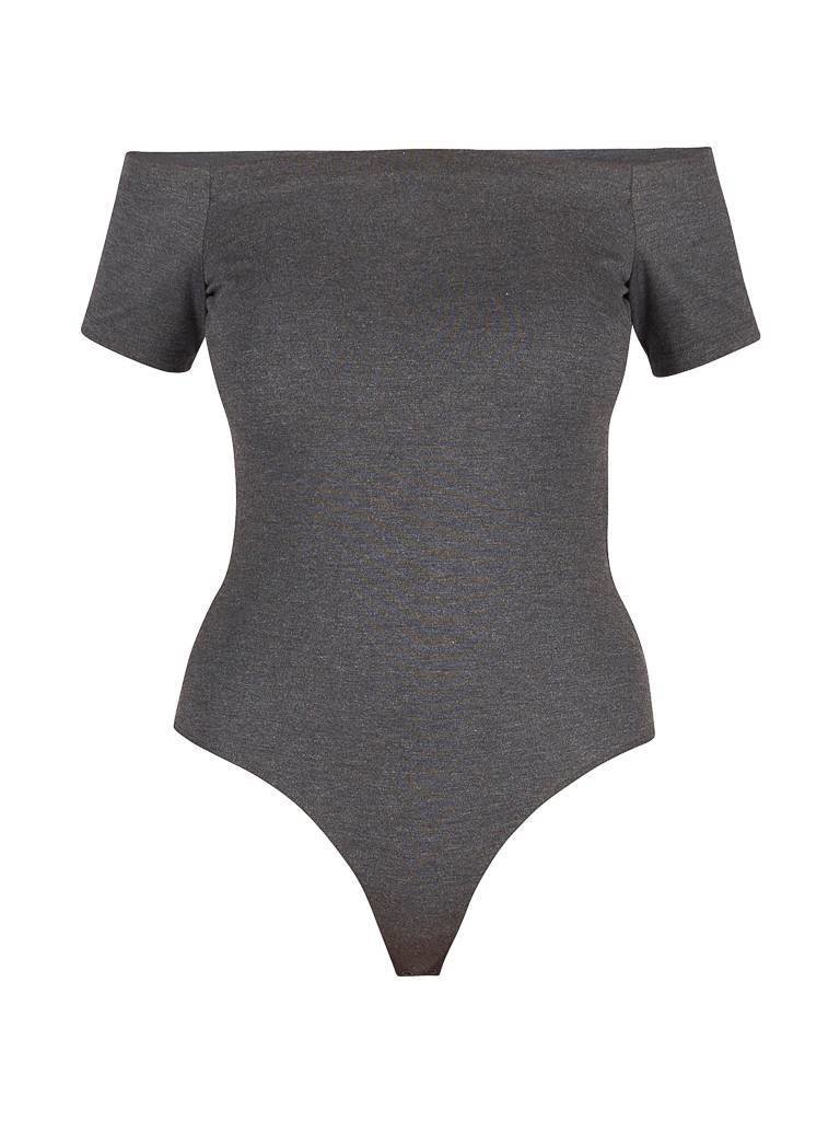 Kendall + Kylie Off-shoulder body donkergrijs