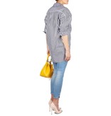 Kendall + Kylie Oversized gestreepte blouse wit-zwart