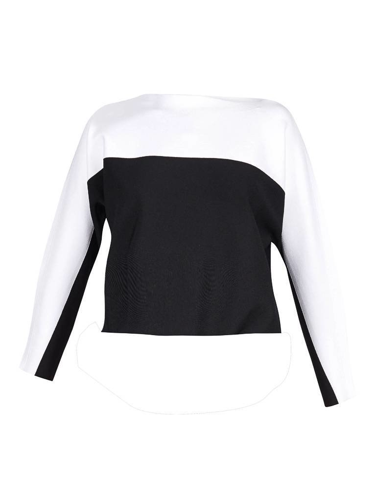 Kendall Kylie + Color Block pullover black and white