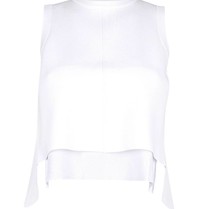 Kendall + Kylie Contrast open-back top white