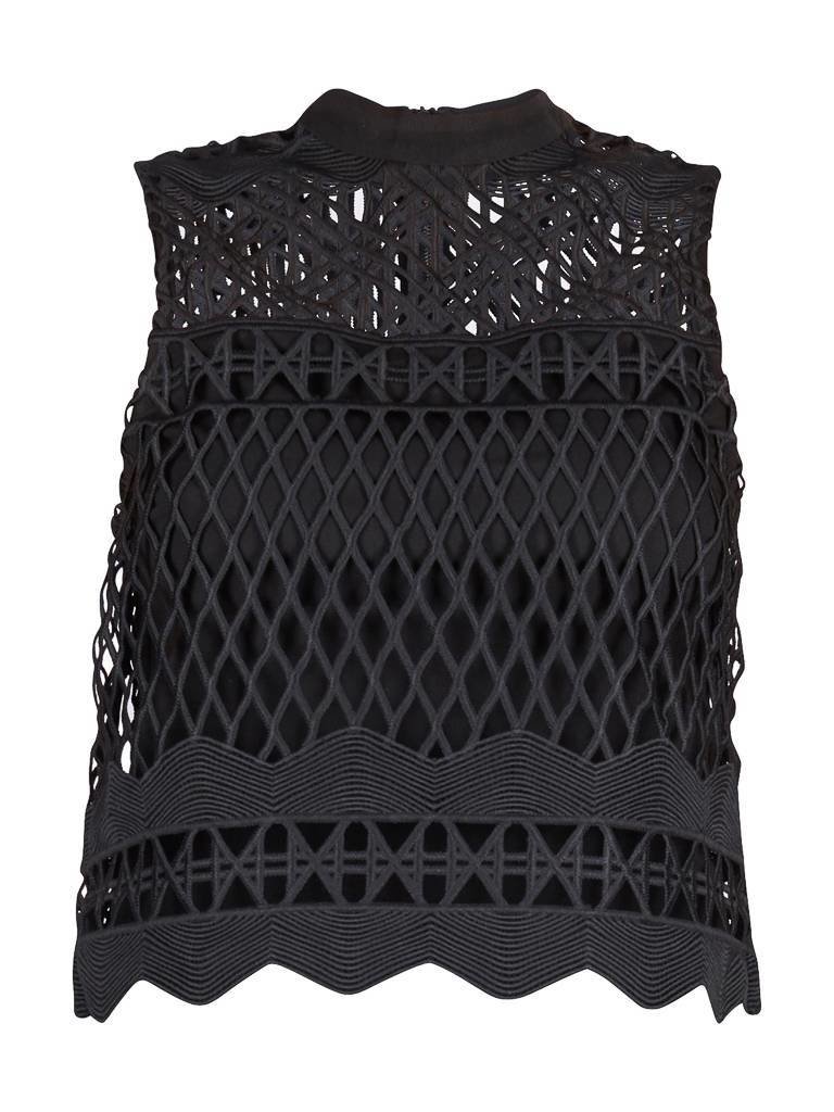 Kendall + Kylie Sleeveless top with lacy black detail