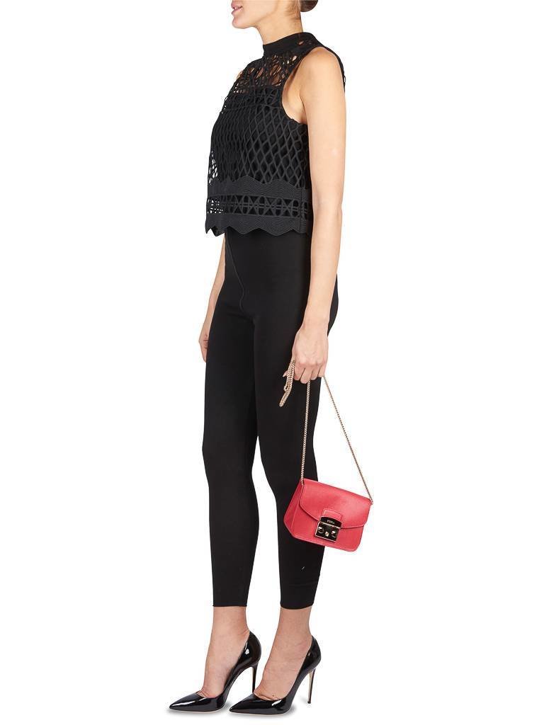 Kendall + Kylie Sleeveless top with lacy black detail