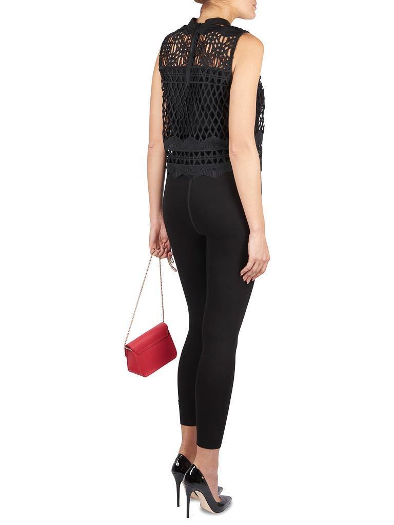 Kendall + Kylie Sleeveless top with lacy black detail