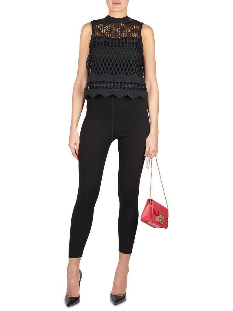 Kendall + Kylie Sleeveless top with lacy black detail