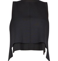 Kendall + Kylie Contrast open-back top black