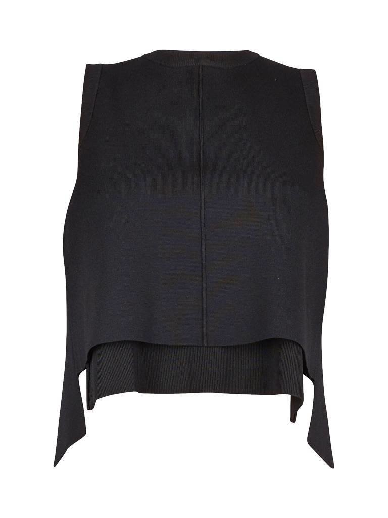 Kendall + Kylie Contrast open-back top zwart