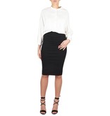 Áeron Oversized blouse met details om de mouw wit