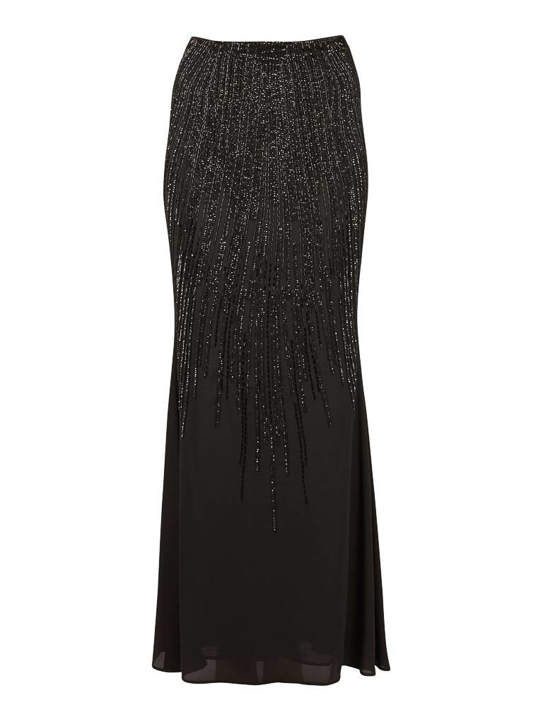 Elisabetta Franchi Maxi Rock mit schwarzen Pailletten